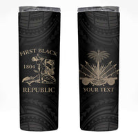 Personalized Haiti First Black Republic Skinny Tumbler Negre Marron With Map And Flag