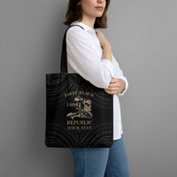 Personalized Haiti First Black Republic Tote Bag Negre Marron With Map And Flag - Polynesian Pride