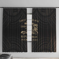 Personalized Haiti First Black Republic Window Curtain Negre Marron With Map And Flag