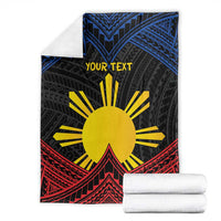 Personalized Philippines Blanket Polynesian Tribal Tattoo with Filipino Flag Motif