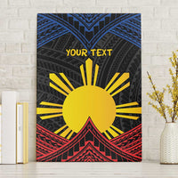 Personalized Philippines Canvas Wall Art Polynesian Tribal Tattoo with Filipino Flag Motif
