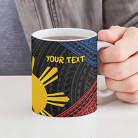 Personalized Philippines Ceramic Mug Polynesian Tribal Tattoo with Filipino Flag Motif LT9 - Polynesian Pride