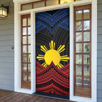 Personalized Philippines Door Cover Polynesian Tribal Tattoo with Filipino Flag Motif - Polynesian Pride