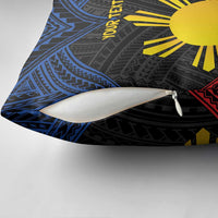 Personalized Philippines Pillow Cover Polynesian Tribal Tattoo with Filipino Flag Motif - Polynesian Pride
