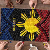 Personalized Philippines Puzzle Polynesian Tribal Tattoo with Filipino Flag Motif LT9 - Polynesian Pride