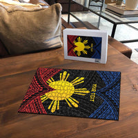 Personalized Philippines Puzzle Polynesian Tribal Tattoo with Filipino Flag Motif LT9 - Polynesian Pride