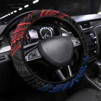 Philippines Steering Wheel Cover Polynesian Tribal Tattoo with Filipino Flag Motif LT9 Universal Fit Black - Polynesian Pride