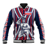 Aotearoa Father's Day Gift For Dad Baseball Jacket Aroha Ahau Ki A Koe Papa - Maori Style Pattern LT9 Unisex Red - Polynesian Pride