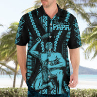 Aotearoa Father's Day Gift For Dad Hawaiian Shirt Aroha Ahau Ki A Koe Papa - Aqua Maori Style Pattern LT9 - Polynesian Pride