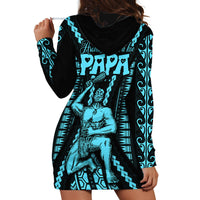 Aotearoa Father's Day Gift For Dad Hoodie Dress Aroha Ahau Ki A Koe Papa - Aqua Maori Style Pattern LT9 - Polynesian Pride