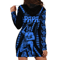 Personalised Aotearoa Father's Day Gift For Dad Hoodie Dress Aroha Ahau Ki A Koe Papa - Blue Maori Style Pattern LT9 - Polynesian Pride