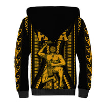 Aotearoa Father's Day Gift For Dad Sherpa Hoodie Aroha Ahau Ki A Koe Papa - Gold Maori Style Pattern LT9 - Polynesian Pride
