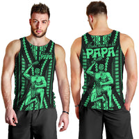 Maori Fathers Day New Zealand Men Tank Top Aroha Ahau Ki A Koe Papa - Green LT9 - Polynesian Pride
