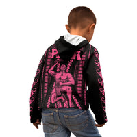 Maori Fathers Day New Zealand Kid Hoodie Aroha Ahau Ki A Koe Papa - Pink LT9 - Polynesian Pride
