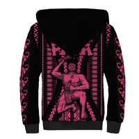 Maori Fathers Day New Zealand Sherpa Hoodie Aroha Ahau Ki A Koe Papa - Pink LT9 - Polynesian Pride