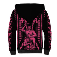 Custom Maori Fathers Day New Zealand Sherpa Hoodie Aroha Ahau Ki A Koe Papa - Pink LT9 - Polynesian Pride
