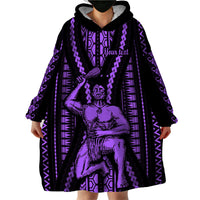 Custom Maori Fathers Day New Zealand Wearable Blanket Hoodie Aroha Ahau Ki A Koe Papa - Purple LT9 - Polynesian Pride