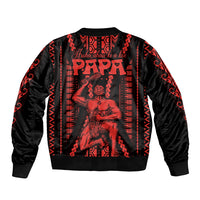 Maori Fathers Day New Zealand Bomber Jacket Aroha Ahau Ki A Koe Papa - Red LT9 - Polynesian Pride