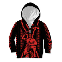 Maori Fathers Day New Zealand Kid Hoodie Aroha Ahau Ki A Koe Papa - Red LT9 Zip Hoodie Red - Polynesian Pride