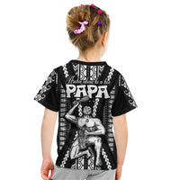 Custom Maori Fathers Day New Zealand Kid T Shirt Aroha Ahau Ki A Koe Papa - Black LT9 - Polynesian Pride