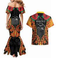 Personalised Papua New Guinea Remembrance Day Couples Matching Mermaid Dress and Hawaiian Shirt LT9 - Polynesian Pride