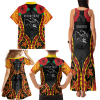 Personalised Papua New Guinea Remembrance Day Family Matching Tank Maxi Dress and Hawaiian Shirt