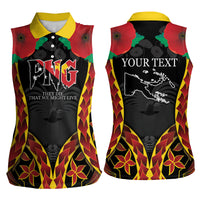 Personalised Papua New Guinea Remembrance Day Women Sleeveless Polo Shirt