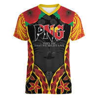 Personalised Papua New Guinea Remembrance Day Women V-Neck T-Shirt