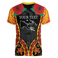 Personalised Papua New Guinea Remembrance Day Women V-Neck T-Shirt