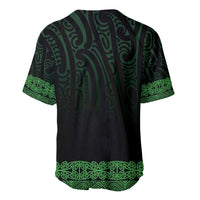 New Zealand Maori Kowhaiwhai Baseball Jersey Kakariki Maui and Mangopare