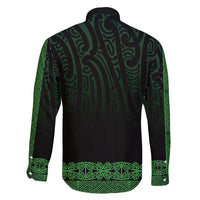 New Zealand Maori Kowhaiwhai Family Matching Off Shoulder Maxi Dress and Hawaiian Shirt Kakariki Maui and Mangopare