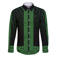 New Zealand Maori Kowhaiwhai Family Matching Puletasi and Hawaiian Shirt Kakariki Maui and Mangopare