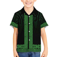 New Zealand Maori Kowhaiwhai Family Matching Summer Maxi Dress and Hawaiian Shirt Kakariki Maui and Mangopare