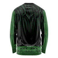 New Zealand Maori Kowhaiwhai Long Sleeve Shirt Kakariki Maui and Mangopare