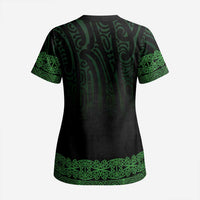 New Zealand Maori Kowhaiwhai Scrub Top Kakariki Maui and Mangopare - Polynesian Pride