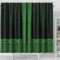 New Zealand Maori Kowhaiwhai Shower Curtain Kakariki Maui and Mangopare