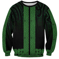 New Zealand Maori Kowhaiwhai Sweatshirt Kakariki Maui and Mangopare
