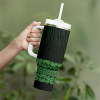 New Zealand Maori Kowhaiwhai Tumbler With Handle Kakariki Maui and Mangopare