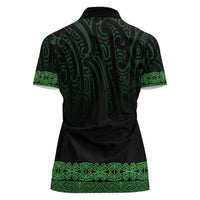 New Zealand Maori Kowhaiwhai Women Polo Shirt Kakariki Maui and Mangopare
