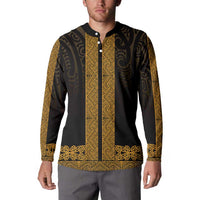 New Zealand Maori Kowhaiwhai Button Sweatshirt Karaka Maui and Mangopare