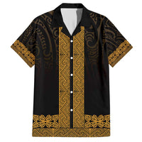 New Zealand Maori Kowhaiwhai Family Matching Short Sleeve Bodycon Dress and Hawaiian Shirt Karaka Maui and Mangopare