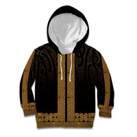 New Zealand Maori Kowhaiwhai Kid Hoodie Karaka Maui and Mangopare