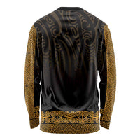 New Zealand Maori Kowhaiwhai Long Sleeve Shirt Karaka Maui and Mangopare LT9 - Polynesian Pride