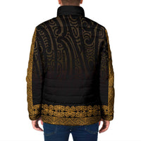 New Zealand Maori Kowhaiwhai Padded Jacket Karaka Maui and Mangopare - Polynesian Pride