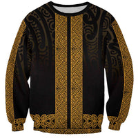 New Zealand Maori Kowhaiwhai Sweatshirt Karaka Maui and Mangopare
