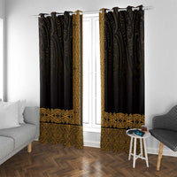 New Zealand Maori Kowhaiwhai Window Curtain Karaka Maui and Mangopare
