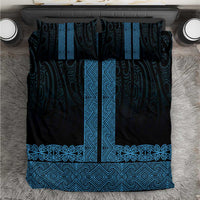 New Zealand Maori Kowhaiwhai Bedding Set Kikorangi Maui and Mangopare LT9 Blue - Polynesian Pride