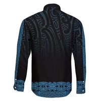 New Zealand Maori Kowhaiwhai Family Matching Long Sleeve Bodycon Dress and Hawaiian Shirt Kikorangi Maui and Mangopare