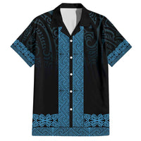 New Zealand Maori Kowhaiwhai Family Matching Off Shoulder Short Dress and Hawaiian Shirt Kikorangi Maui and Mangopare