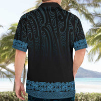 New Zealand Maori Kowhaiwhai Hawaiian Shirt Kikorangi Maui and Mangopare